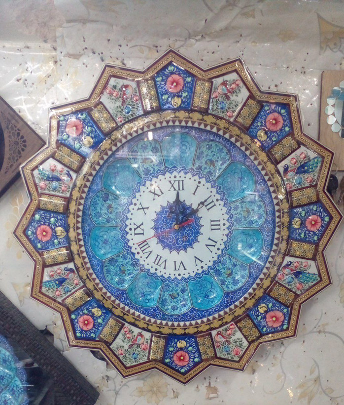 ساعت دیواری خاتم میناکاری